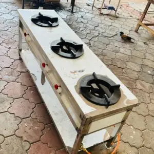 three burner commercial gas stove