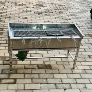 STAINLESS STEEL CHARCOAL BARBECUE GRILL