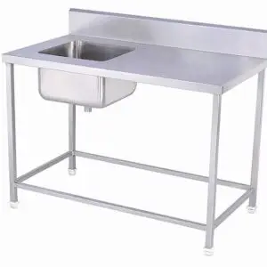 STAINLESS STEEL WORK TABLE WITH SINK
