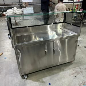 stainless steel kitchen sink with drainboard