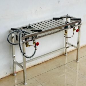 Double burner stainless steel bhatti